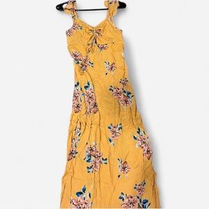 Xhilaration Yellow Floral Maxi Dress